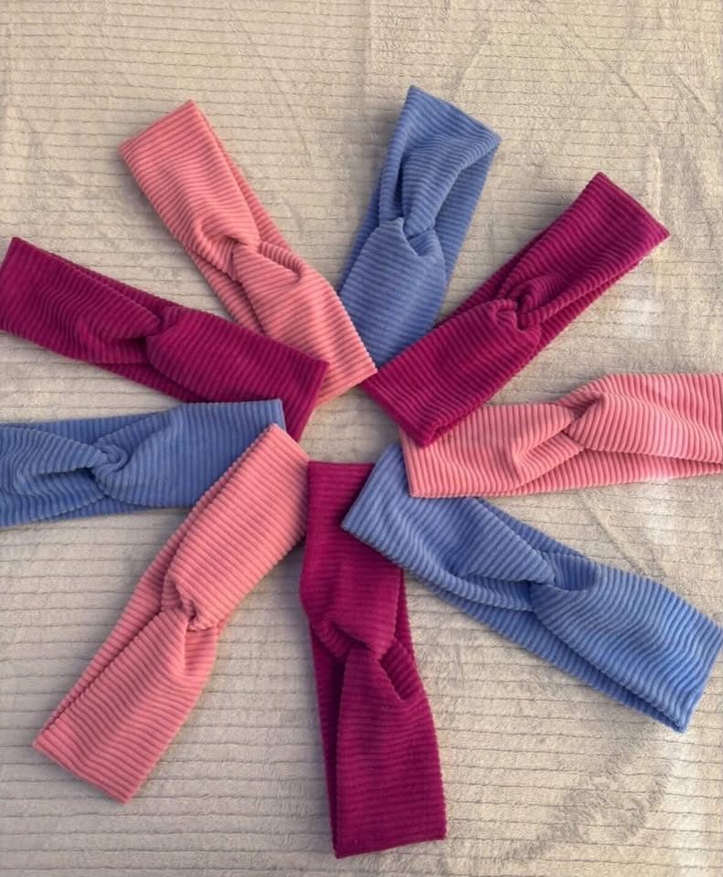 Bandeaux croisés en velours cotelé